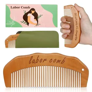 Birth Comb for Women Labor, Wooden Labor Comb Natural Labor and Delivery Essentials, Birthing Comb Labor Gifts for Pregnant Women, Wood Comb Baby Shower Gifts (Designed for Moms)