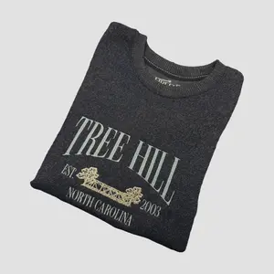 Tree Hill: Embroidered Knit-Fleece Crewneck Sweater