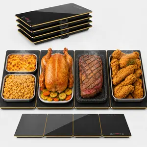 Electric Warming Tray, 4-in-1 Food Warmers for Parties Buffet with 9 Temp Settings and Timer, 33"x15" Glass Surface Warming Mat for Food, Modular Buffet Hot Plates for Catering and Gatherings #Summervibes #TikTokShopDealsforYouDays