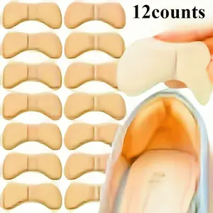[Anti-Blister] Self-Adhesive Heel Cushion Inserts | 12 pcs | Footwear Sponge | Anti-Blister, Thick 4D Comfort Pads | Unisex Heel Protection | Men & Women | Foam