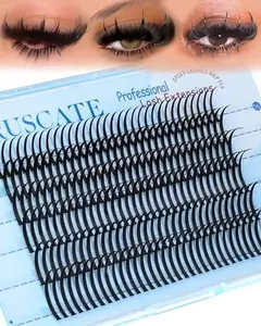 CORUSCATE Lash Clusters Spikes 16mm-22mm Lash Spikes Fairy Eyelash Spiky | Lashes with Spike Dramatic Individual Mega Volume Spiky Eyelash Clusters Cat Eye Full Glam Look DIY Lash Extension Supply
