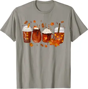 Pumpkin Spice Coffee Latte Fall Autumn Season Costume T-Shirt - Nicolekhach Shop 43B0BFMDYB3H