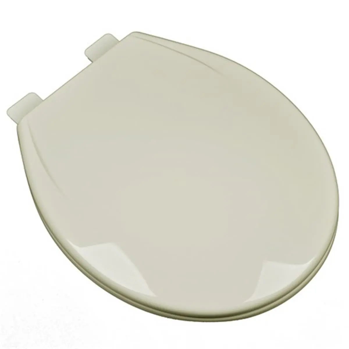 212 MAIN Bathroom Round Front Slow-Close Plastic Toilet Seat with Lid - Contemporary Modern Design, Bone Color Bathroom Fixture Toilet Part, Toilet With Lid