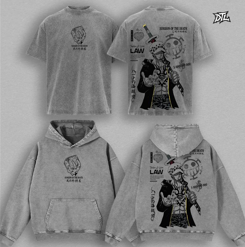 Limited Trafalgar Law Room Shambles - ONE PIECE OP Oversized Washed Hoodie, Retro Unisex Graphic 90s Vintage Anime Manga Acid Washed Lightweight Cotton Washed Hoodie, Gift For Anime Fan, Anime Y2K Streetwear Hoodie