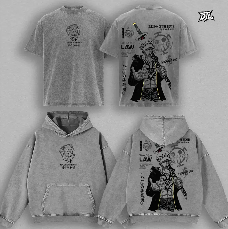 Limited Trafalgar Law Room Shambles - ONE PIECE OP Oversized Washed Hoodie, Retro Unisex Graphic 90s Vintage Anime Manga Acid Washed Lightweight Cotton Washed Hoodie, Gift For Anime Fan, Anime Y2K Streetwear Hoodie