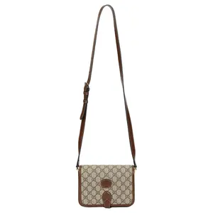 Gucci GG Monogram Leather Mini Crossbody Bag for Men and Women in Brown