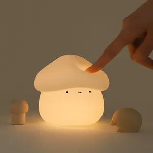 sports and outdoor lamp Mushroom H andheld Lantern CampingHead Night Light, Popular Bedroom Bedside Cute Sleep Lamp, Rechargeable Soft Glow Tap Light for Baby Feeding