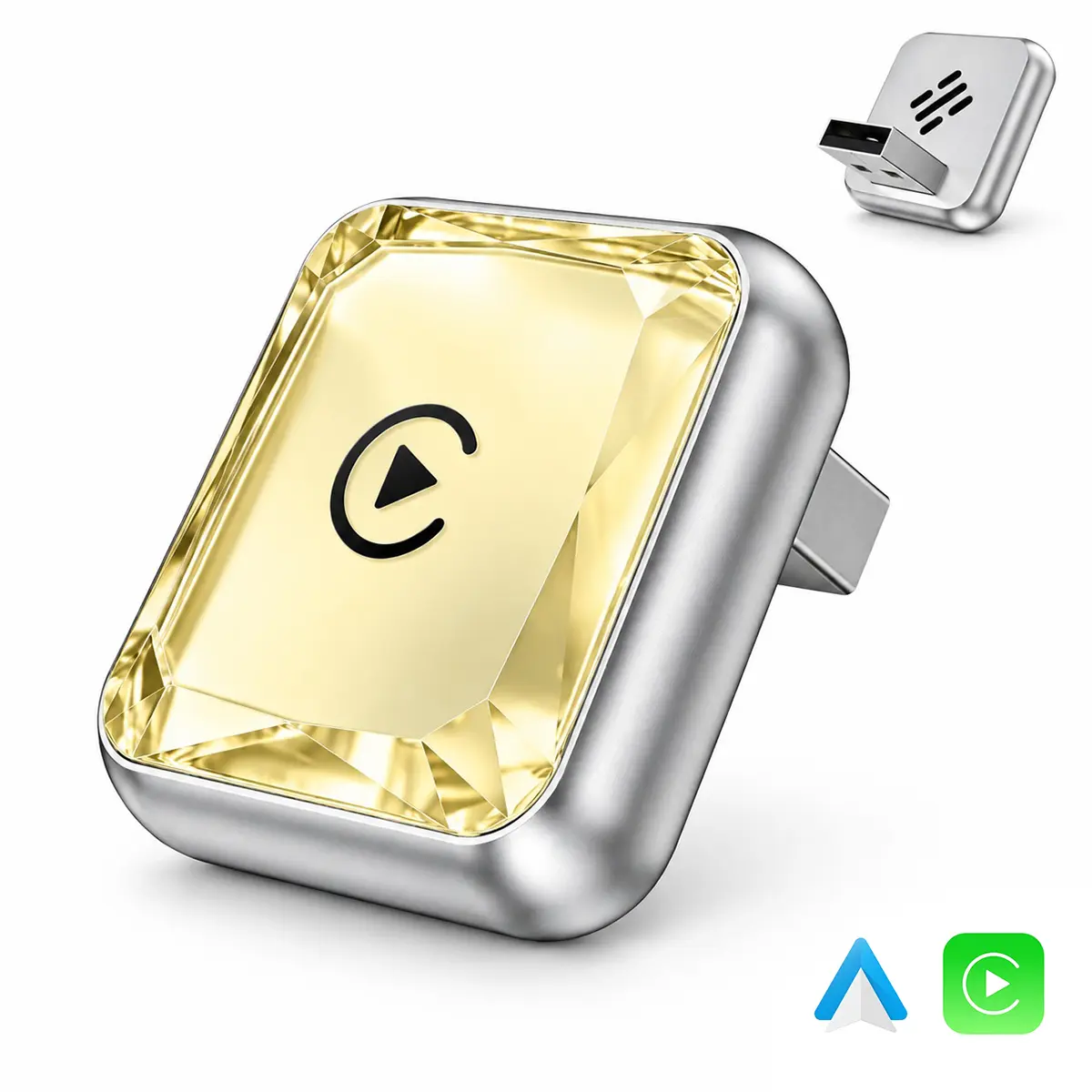 2in1 Wireless Carplay Adapter- Android Auto Dongle USB Wired to Wireless Converter Auto Link Plug Play Car Accessories Gadgets for iPhone Samsung,USB Car Kit