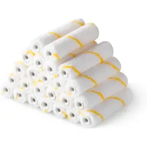 Microfiber  Roller Covers 4 Inch,1/3" Nap Mini Roller Covers,Pack of 24,Roller Covers for Painting, Painting Supplies