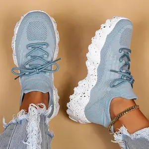 Athletic Chunky Sneakers for Women Breathable Mesh Lightweight Non-Slip Running Shoes Comfortable Platform Walking Shoes for Gym