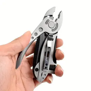 6 in 1 Portable Multitool Wrench Plier, Multitool Adjustable Wrench Screwdriver Bits Pliers with Screwdriver, Bottle Opener & Saw Blade for Camping Survival Hunting Picnic DIY