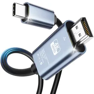 6.6FT HDMI Cable Adapter for iPhone 15 to HDTV, 4K USB C to HDMI Video Cable, Thunderbolt 3 & 4 Compatible for iPhone 15/16 Series, MacBook Pro/Air, iPad Pro, Surface Book 2, Galaxy S23 and More