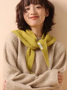 Korean Style Ankola Shawl, 100% Pure Wool Knitted Triangle Scarf, Neck Protector, Scarf Wrap, Casual Fall & Winter Accessory