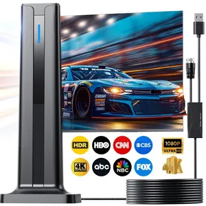 Digital TV Antenna for Smart TV Indoor,2026 TV Antennawith 3M Stick Base, 360°&Long Range Reception HDTVAntenna for Local Channels, Easy Installation Antennas forTVs Without Cable