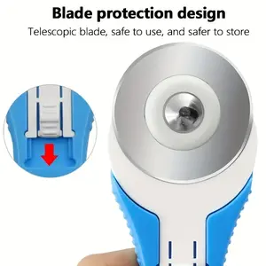 45mm Rotary Fabric Cutter with Retractable Blade, Sharp Circular Cutter for Paper, Plastic, Fabric & Faux Leather, Ergonomic Handle with Hole