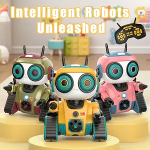 Gesture Sensing RC Robot Toy for Kids, Intelligent Programmable Robot with Music, Recording & LED Eyes, Remote Control for Toddlers 3-8 Years