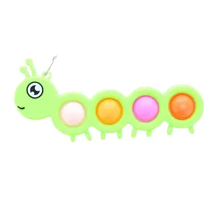 Pop Fidget Toy Green Caterpillar 4-Button Bubble Popping Game