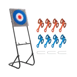【Summervibes】VEVOR Axe Throwing Game,  , Plastic Bristle Target with 8 Throwing Axes Set, Foldable Steel Frame, Easy to Store, Stable Placement for Indoor and Outdoor, Backyard, Yard and Carnival Games, Adults Kids