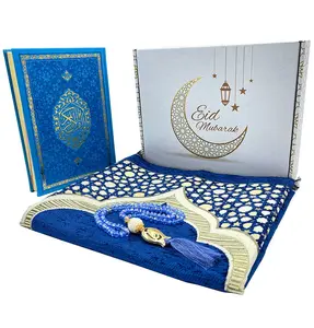 Eid Mubarak Gift Box Set - Prayer Mat, Quran & Tasbih - Blue