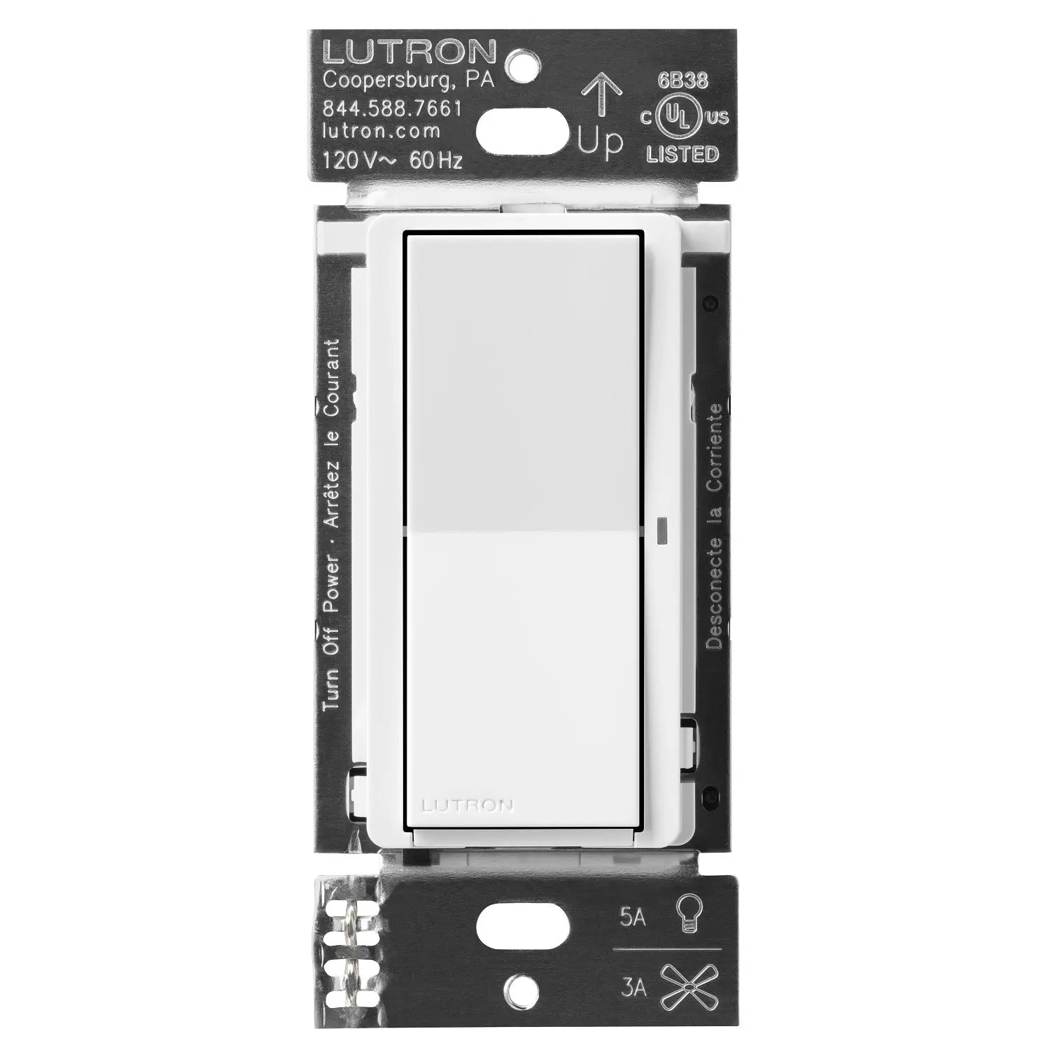 Lutron Claro Smart Switch, Caseta, White, DVRF-5NS-WH