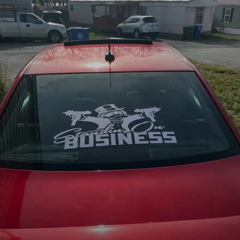 Standing on Business Automotive Vinyl Decal Sticker, 5-8in Height Variation Car Accessories, Decal for Cars, Vehicle Exterior Decoration
