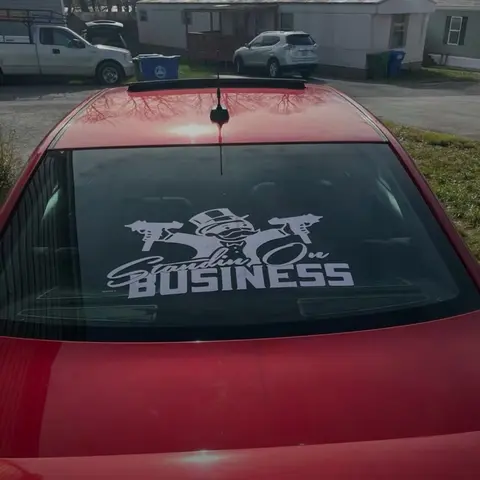 Business Theme Permanent Vinyl Car Decals - Automotive Vinyl Decal, Auto Accessories, Multi-Size Vehicle Exterior Decoration, 23.50in Option, 5-8in Height Variation Stick-On Emblem for Cars Trucks
