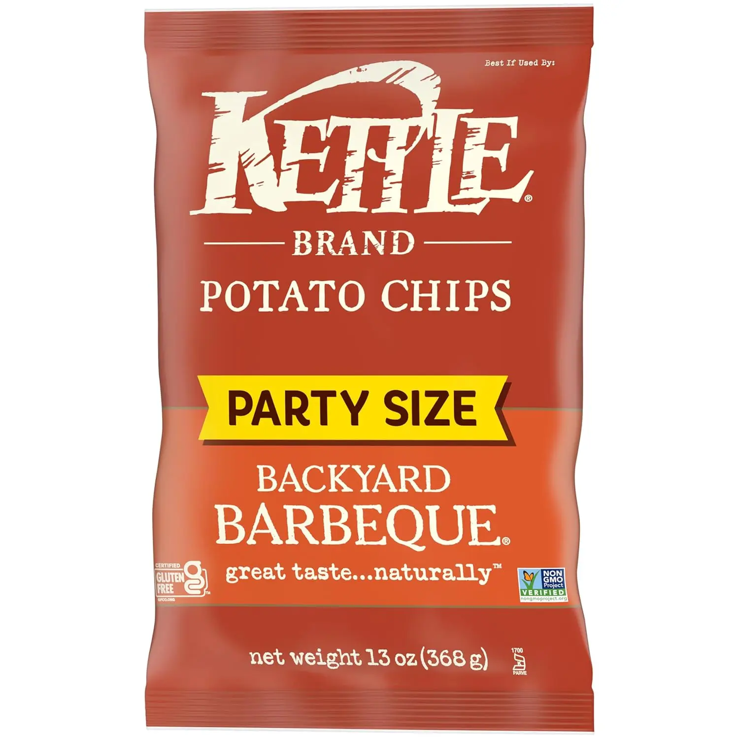 Kettle Brand Potato Chips, Backyard Barbeque Kettle Chips, Party Size, 13 Oz