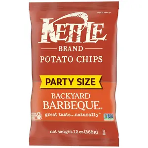 Kettle Brand Potato Chips, Backyard Barbeque Kettle Chips, Party Size, 13 Oz