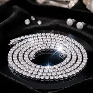 Silver Diamond Tennis Chain - Elegant and Durable Classic Design for Any Occasion