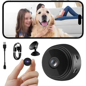 A9 Surveillance Security Cameras 1080P Home Mini Camera Magnetic Back Cover Compact Indoor Monitoring for Home Office Black-1PCS