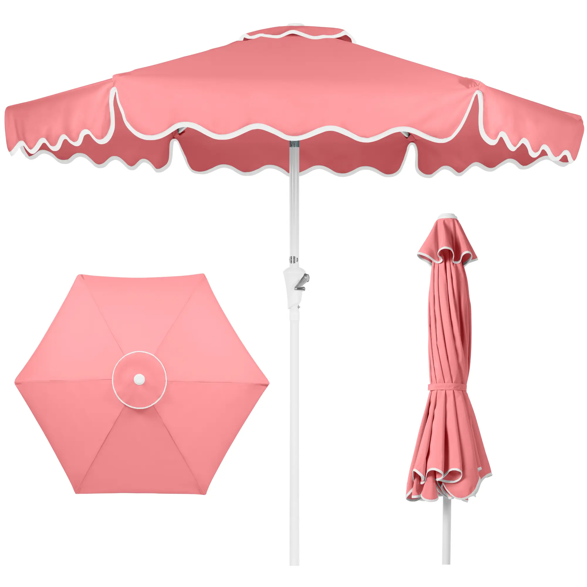 Best Choice Products 7.5ft Patio Market Umbrella with Wavy Trim, Fade-Resistant, Crank & Tilt, Wind Vent Best Choice Products 7.5ft Patio Market Umbrella with Wavy Trim, Fade-Resistant, Crank & Tilt, Wind Vent