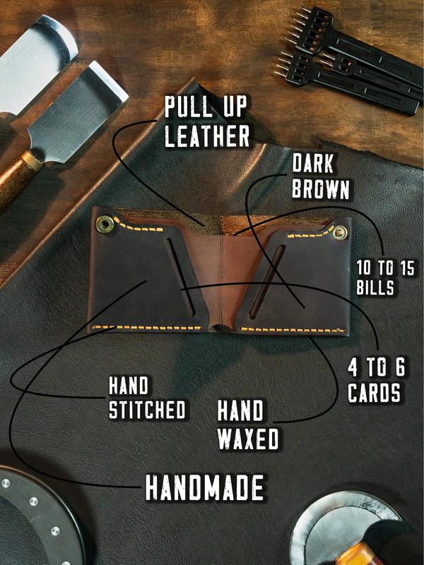 Men's Leather Wallet Handmade Hand Stitched Hand Waxed Burnished Edges Button Closure Bifold Style Best Valentines Gift For Him, Birthday Gift, Anniversary Gift For Husband, Boyfriend Gift