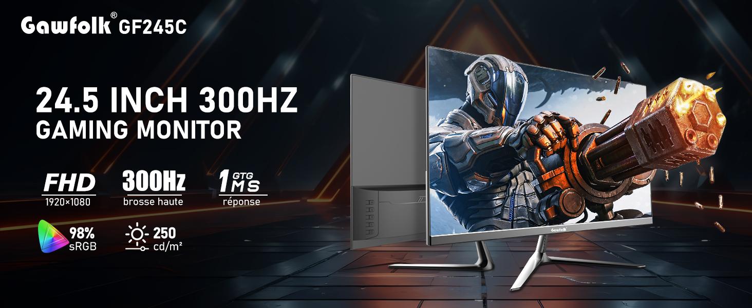 24.5 Inch PC 300/200Hz Gaming Monitor, FHD 1080p Screen,Adaptive Sync,1ms Without Bezel, 98% sRGB, 178 ° Angle View, HDMI、DisplayPort, Compatible with Wall mounting 75 * 75MM - Black,back to school,back to school haul 24.5 Inch PC 300/200Hz Gaming Monitor, FHD 1080p Screen,Adaptive Sync,1ms Without Bezel, 98% sRGB, 178 ° Angle View, HDMI、DisplayPort, Compatible with Wall mounting 75 * 75MM - Black,back to school,back to school haul