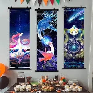 Cartoon Pet Pattern Wall Banner, 3 Counts/set Colorful Modern Canvas Wall Art, Wall Decor for Home Living Room Bedroom Study Room, Poster, Anime Design