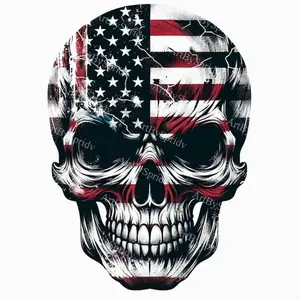 Patriotic American Flag Skull Sticker - Cars, Trucks, Laptops, Coolers, Toolboxes, Windows & More Waterproof Vinyl Sticker - StickerLover Shop