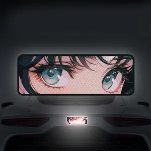 1PC Reflective Beauty Stare Night Vision Car Decals Waterproof, UV-resistant, Durable, High-quality Vinyl Waterproof Decals Suitable for: Car & Truck Rear Bumper Motorcycle Side Panels Trunk Decor JDM-style Exterior Vehicle Modification Accessories