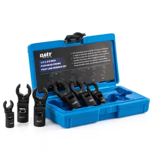 Orion Motor Tech Crows Foot Wrench Set, 6pc Flex Head Crows Foot Line Wrench Set with 1/2" & 3/8" Drive, Metric Crowfoot Wrenches for 12 14 16 17 18 19 mm Nuts with 180° Flexible Head Storage Case, Limited Time Deal