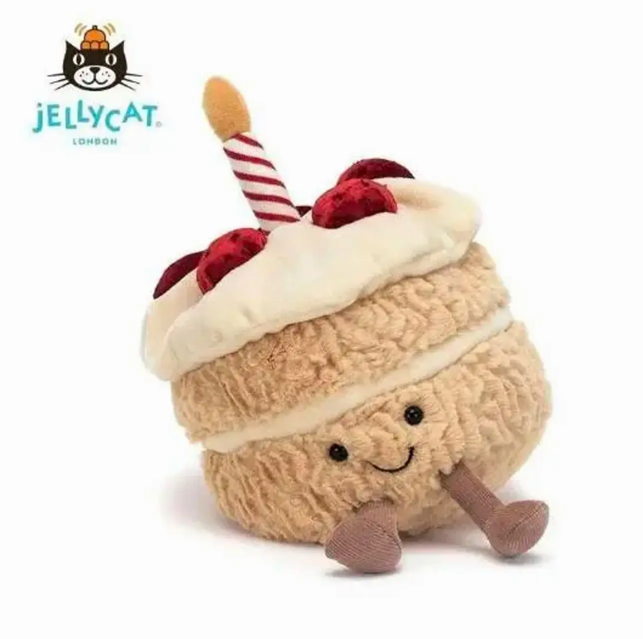 Jellycat Amuseables Birthday Cake Teddy Bear – Soft Rainbow Cake Plush Toy, Funny Cute Birthday Gift for Kids, Girls & Collectors
