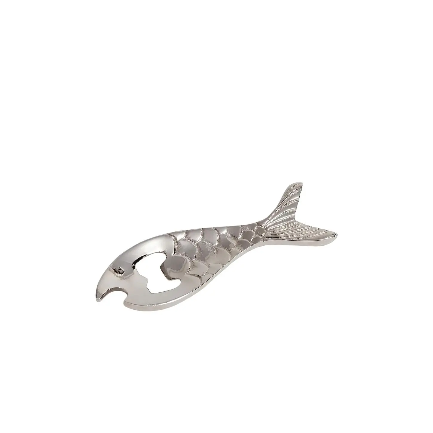 The Favorites Fish Bottle Opener in Polish Nickel Brass
