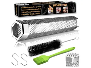 Smoke Tube for Pellet Smoker, 12'' Smoker Tube for Pellet Grill - Hot or Cold Smoker Accessories for Electric Gas Charcoal Grilling, Premium Stainless Steel