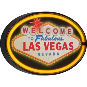 Welcome to Las Vegas LED Neon Sign Retro Home Decor (16” x 10” x 2”)