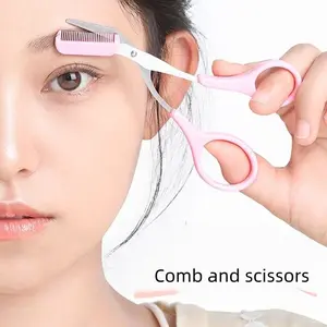 3-Piece Eyebrow Trimmer Set, Portable Makeup Tool for Women & Girls, Precision Tools, Eyebrow Care Tools, Stainless Steel, Home & Travel Use, Brow Shaping Eyebrow Grooming Kit
