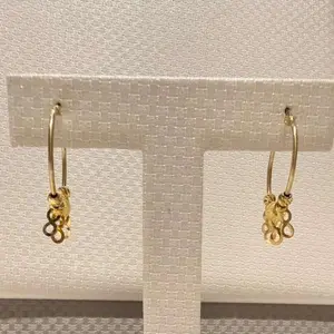 14K Gold Shimmering Infinity Dangle Hoops.