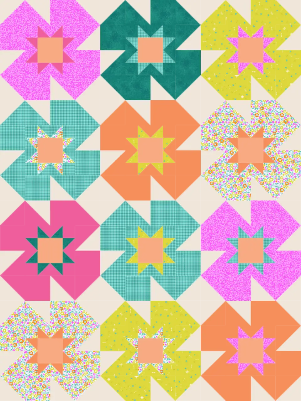 Ghostly Garden Halloween Quilt Kit - Floral Fright Multi, Stardust Green, DIY Sewing Kit for Confident Beginner Lap Quilts