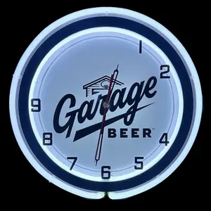 Garage Beer 19" Neon Clock