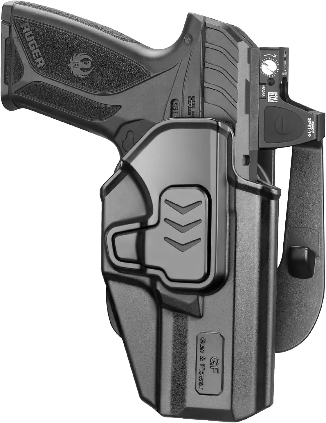Level II OWB Retention Holster for Ruger Security 9 – 360° Paddle, Red Dot Compatible,Index Finger Release,Right Hand Draw, competition,dealsforyoudays