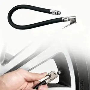 Heavy-Duty Air Chuck Extension Hose, Tire Inflation Adapter, Synthetic Rubber Car Tire Pressure Gauge Extension Tube - Universal Fit for Bike, Motorcycle & Car Tires - Effortless, Leak-Proof Inflation Adapter, Vehicle Tire Inflator