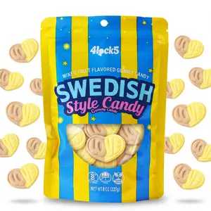 Swedish Style Gummy Candy 1/2 lb – Banana Toffee Flavor Heart Shaped Chewy Scandinavian Gummies, Soft Candy in Sealed Bag for Home, Office, Outdoor Snacks & Candy Gift