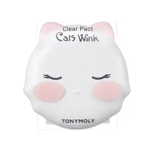 Cat's Wink Compact - Clear Makeup in Clear Pouch with Hydrating Formula, Aloe Vera, Squalane & Sweet Almond Oil for Balancing Skin Tone Lightweight Moisture