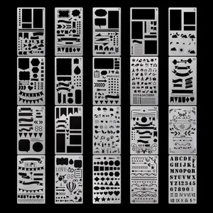 20pcs Reusable Pet Drawing Templates, DIY Scrapbook Stencils, A6 Universal Size, Versatile Border Designs for Art Projects